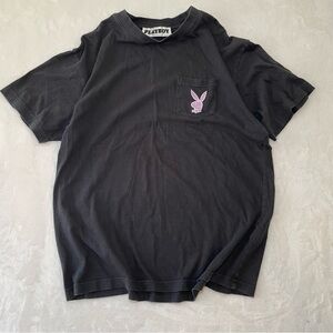 PacSun Playboy Short Sleeve Pocket T Shirt Men's Sz M Pink Bunny Streetwear Y2K